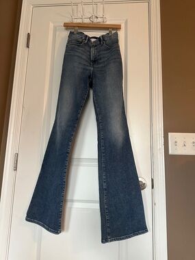 Good American Dark Blue Flare Jeans